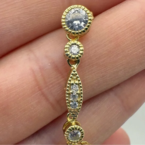 New Gold Over Sterling Silver Muti-Tier Earrings Purchased from Freida Rothman - Picture 3 of 6